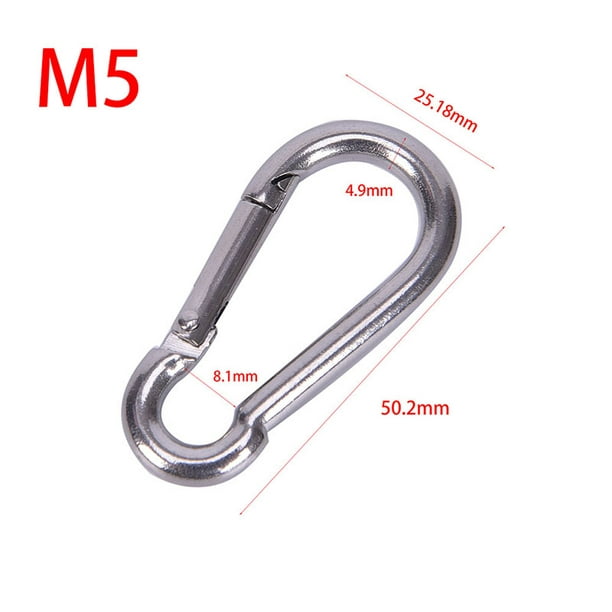 3 Types Carabiner Clip Optional 304 Stainless Spring Clasp Hook Keyring Buckle